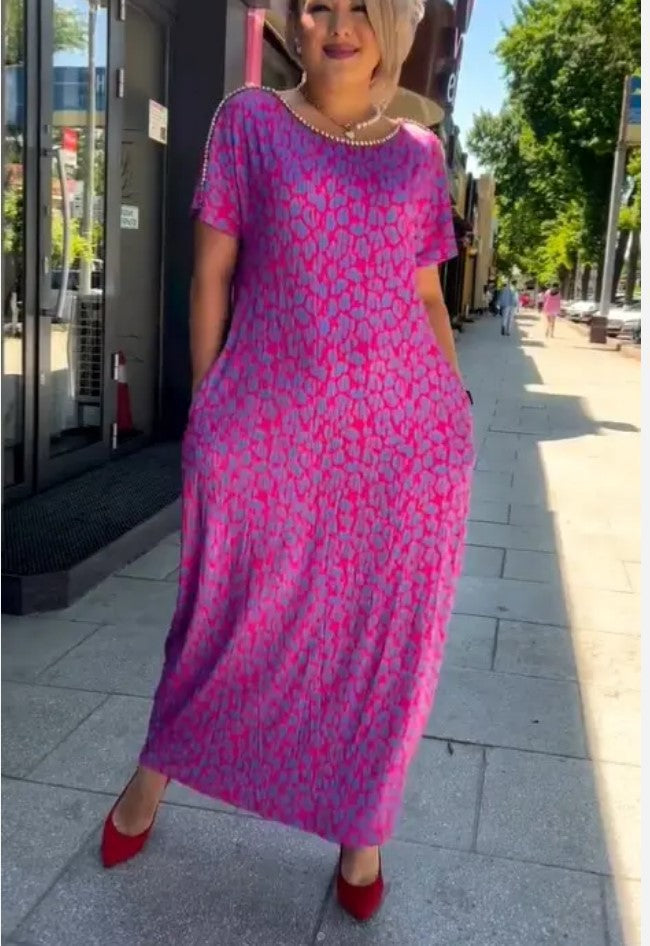 👗【M-3XL】2024 Fashionable plus-size Print Dress