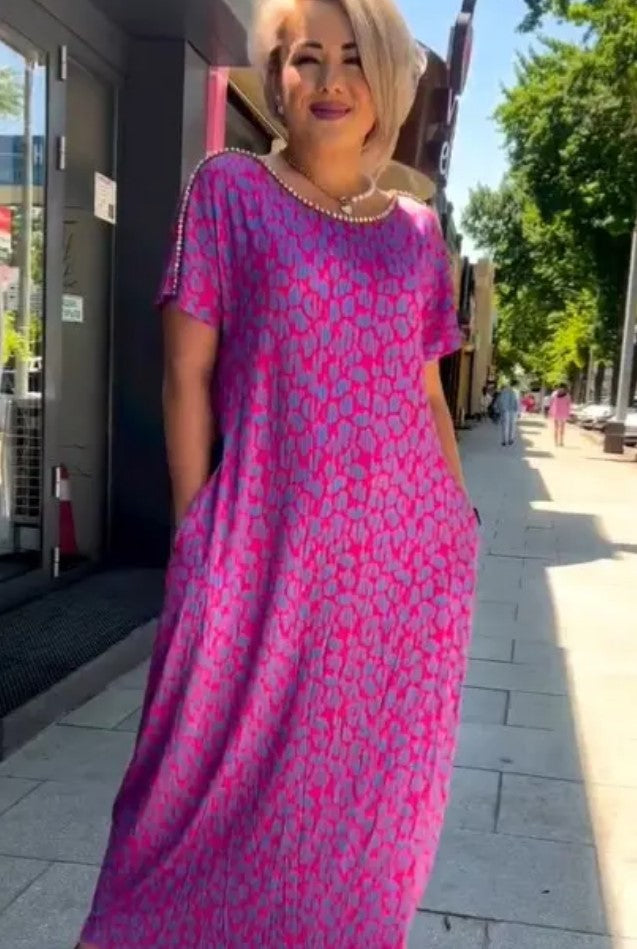 👗【M-3XL】2024 Fashionable plus-size Print Dress