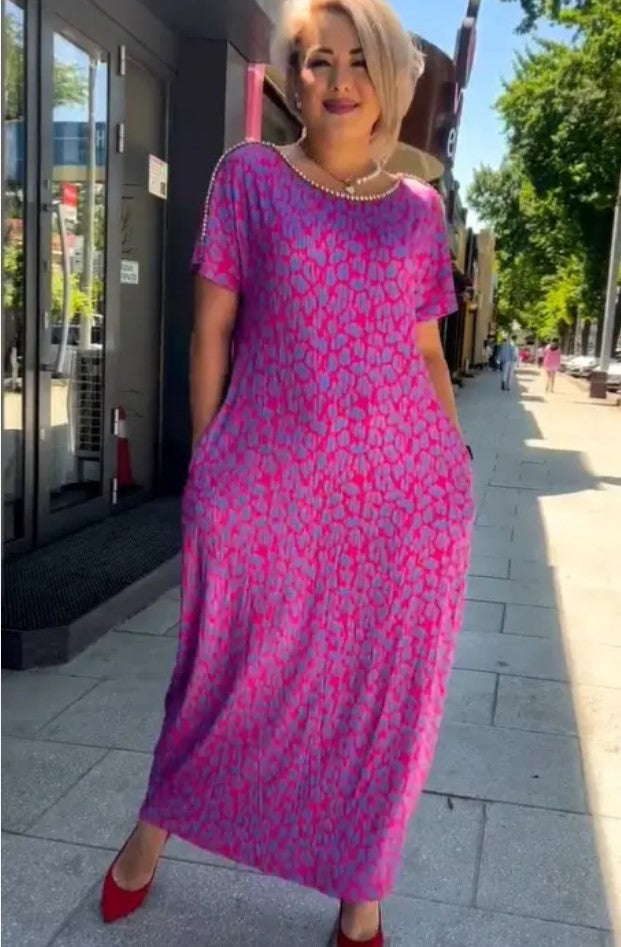 👗【M-3XL】2024 Fashionable plus-size Print Dress