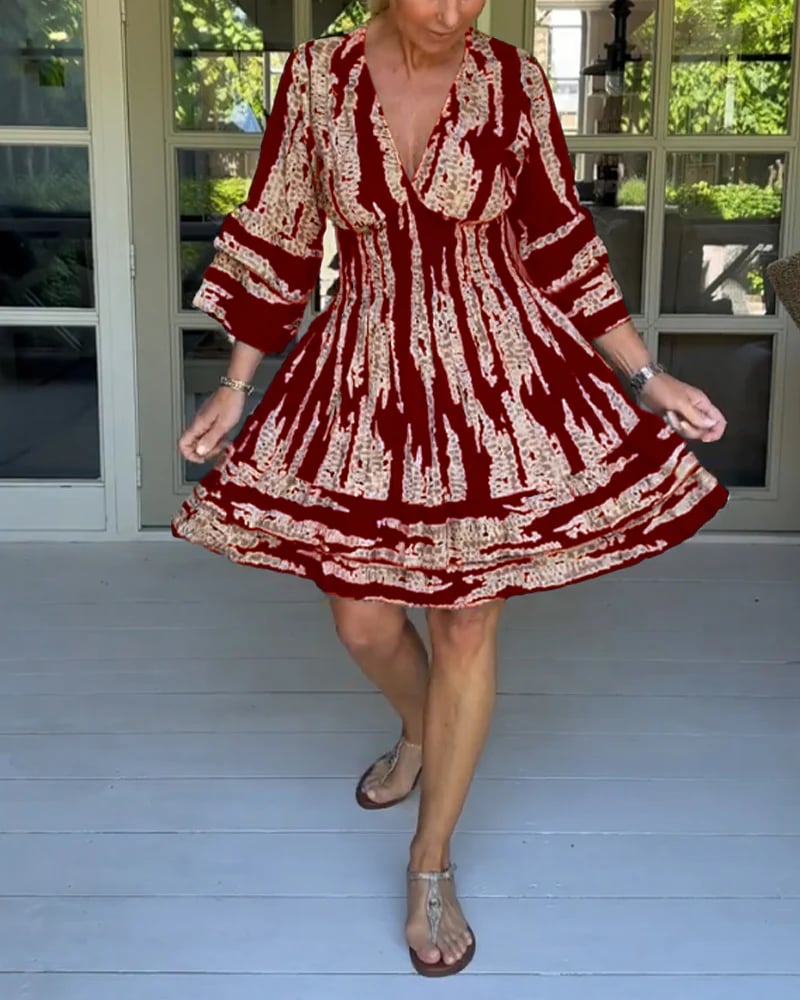 🔥🩷👗2024 Summer New Arrivals🎉V-neck dress with three-quarter sleeves👗✨
