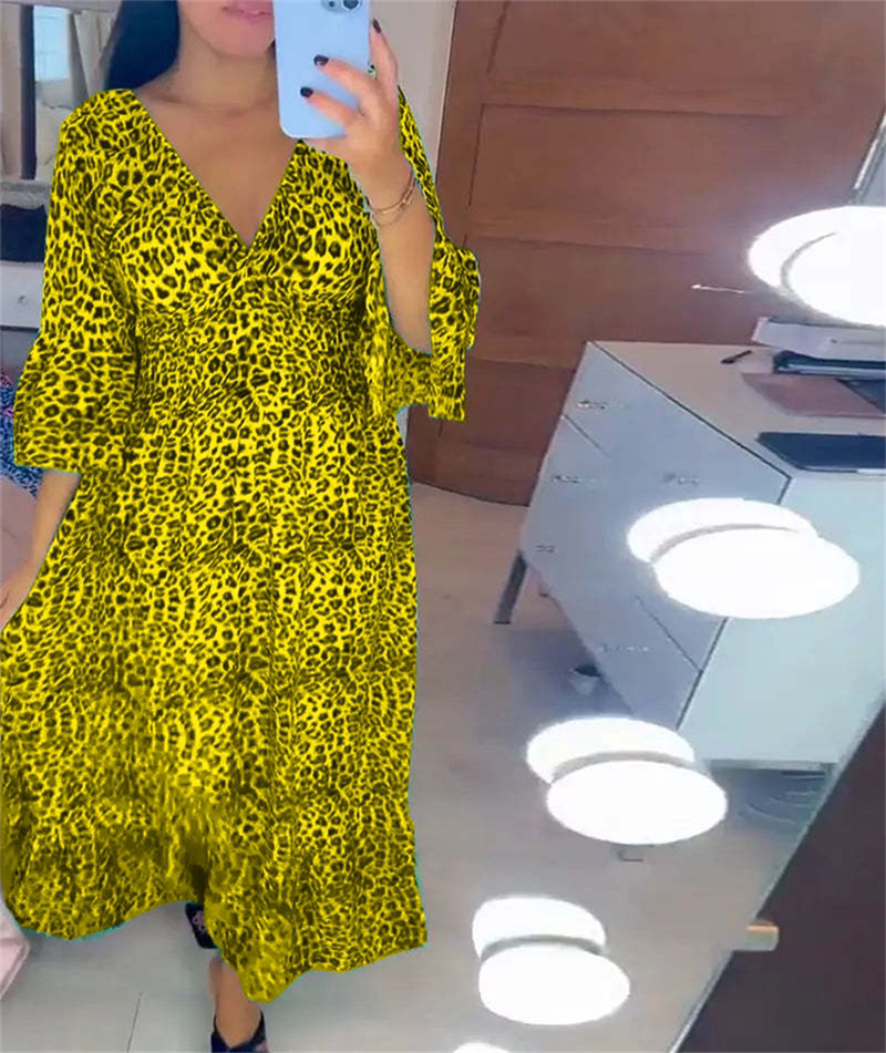 🔥What should I wear tomorrow?🔥Women's Cotton Wrap Dress with leopard pattern