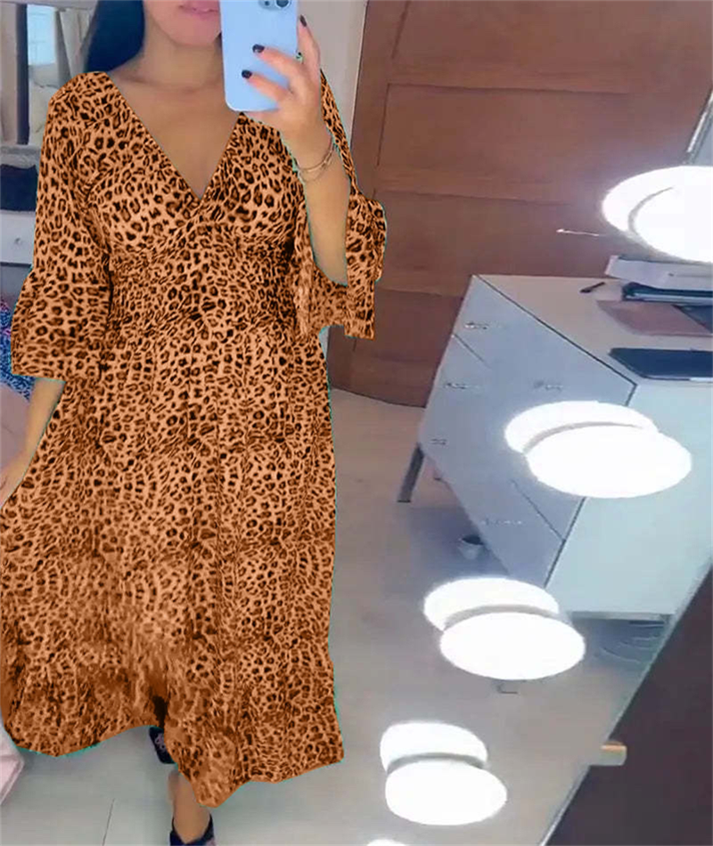 🔥What should I wear tomorrow?🔥Women's Cotton Wrap Dress with leopard pattern