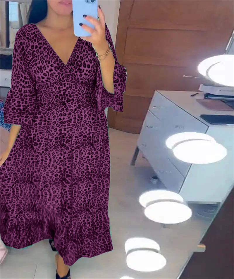🔥What should I wear tomorrow?🔥Women's Cotton Wrap Dress with leopard pattern