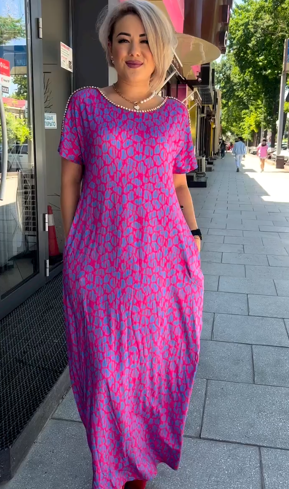 👗【M-3XL】2024 Fashionable plus-size Print Dress