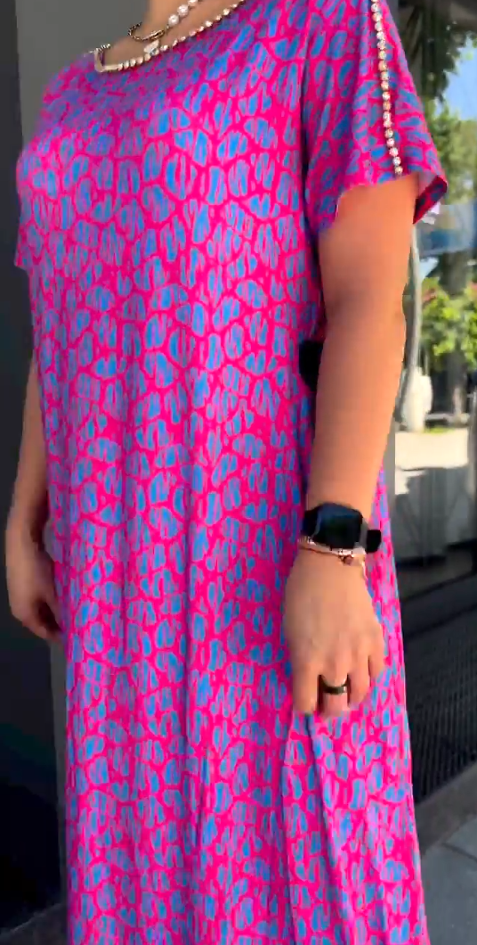 👗【M-3XL】2024 Fashionable plus-size Print Dress