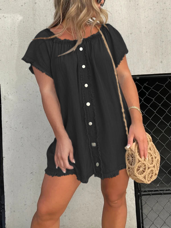 🔥BUY 2 GET 10% OFF💝Short Sleeve Casual Denim Dress