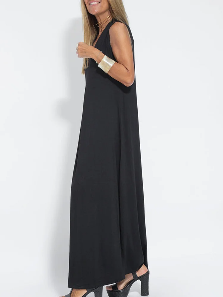 LONG SUMMER DRESS WITH CAPE - NATURAL COTTON