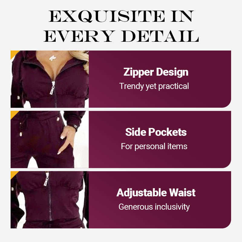 💖Limited Time Holiday Sale 50% off💖Women's Full Zip-Up Hoodie 2-Piece Tracksuit Set