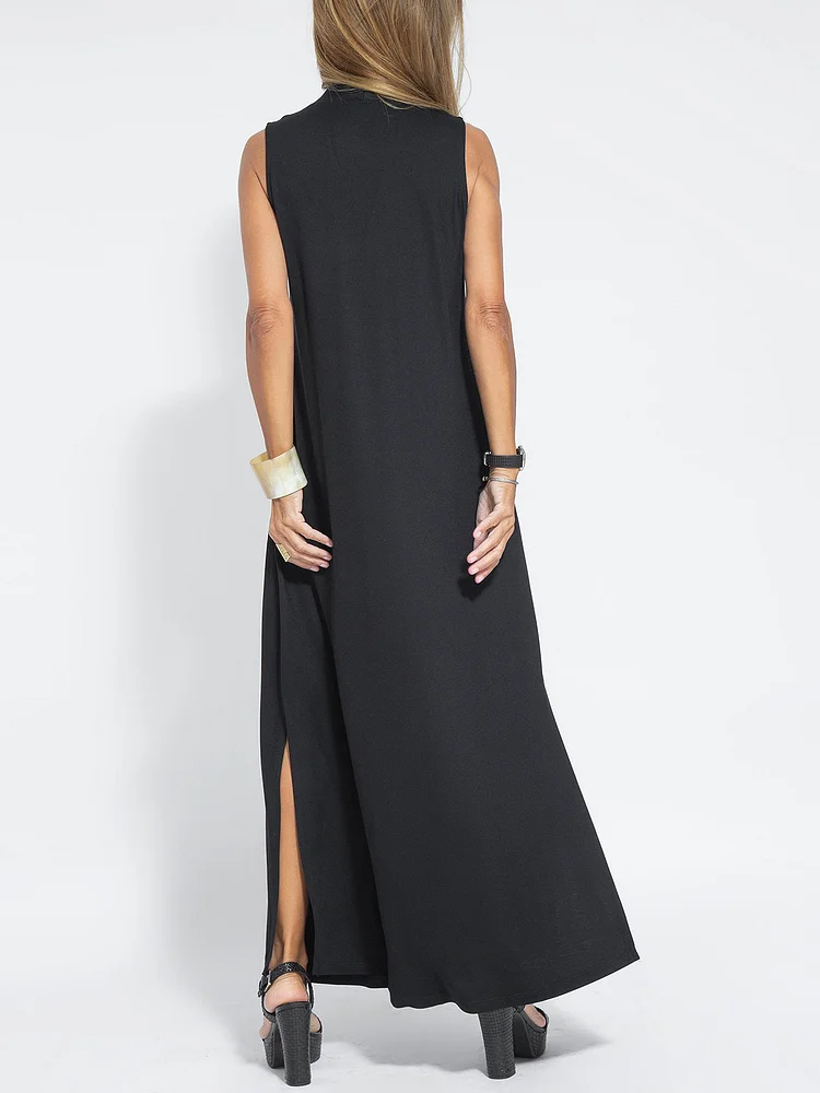 LONG SUMMER DRESS WITH CAPE - NATURAL COTTON