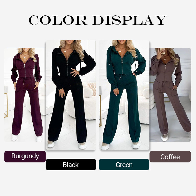 💖Limited Time Holiday Sale 50% off💖Women's Full Zip-Up Hoodie 2-Piece Tracksuit Set