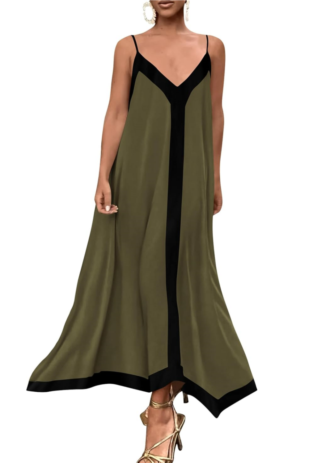 💕The combination of elegance and fashion, V-neck colorful spaghetti dress makes you charming! ✨