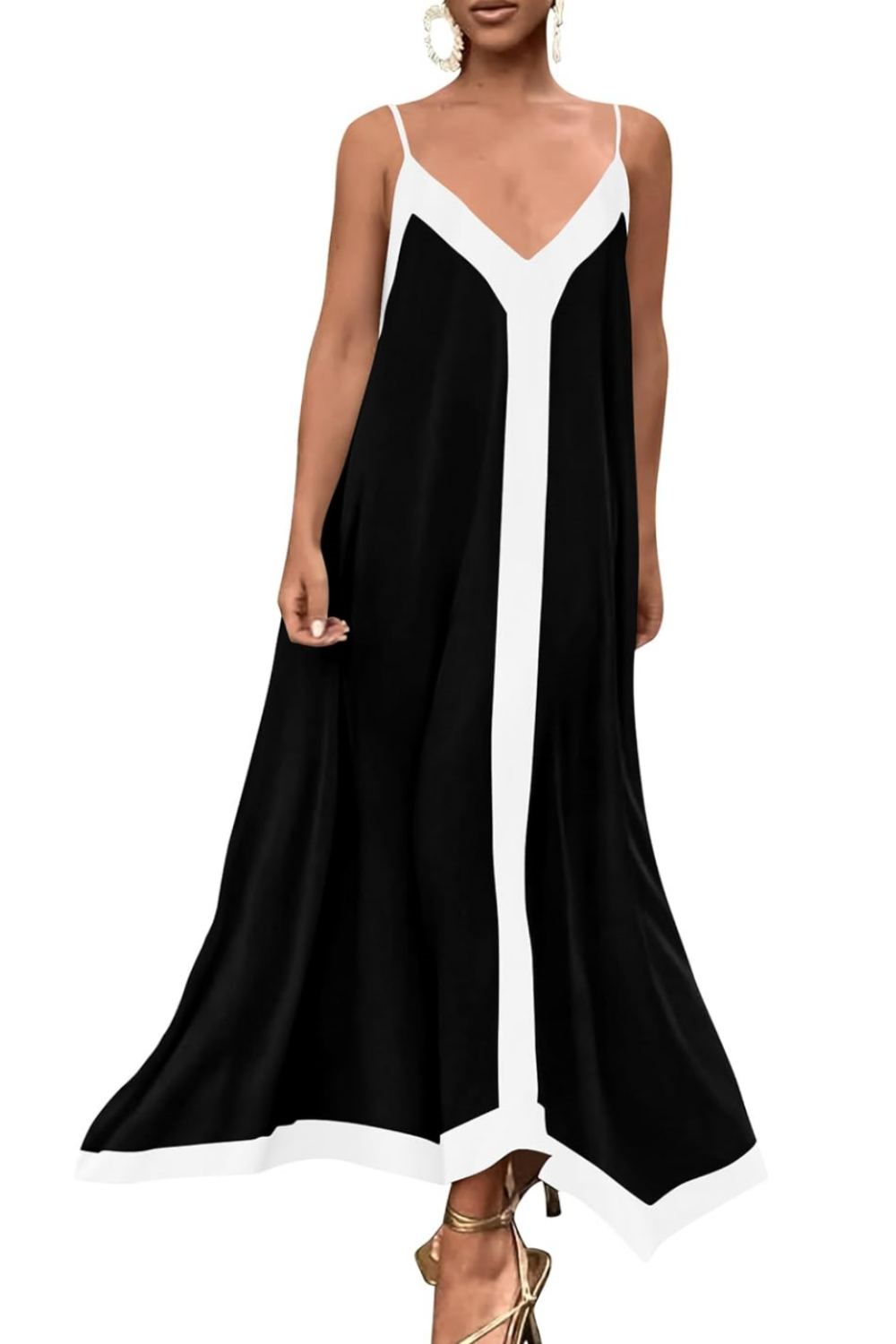 💕The combination of elegance and fashion, V-neck colorful spaghetti dress makes you charming! ✨