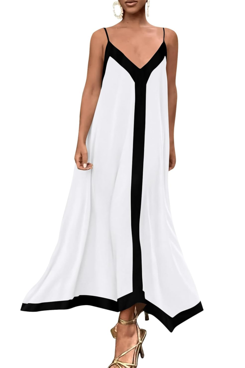 💕The combination of elegance and fashion, V-neck colorful spaghetti dress makes you charming! ✨