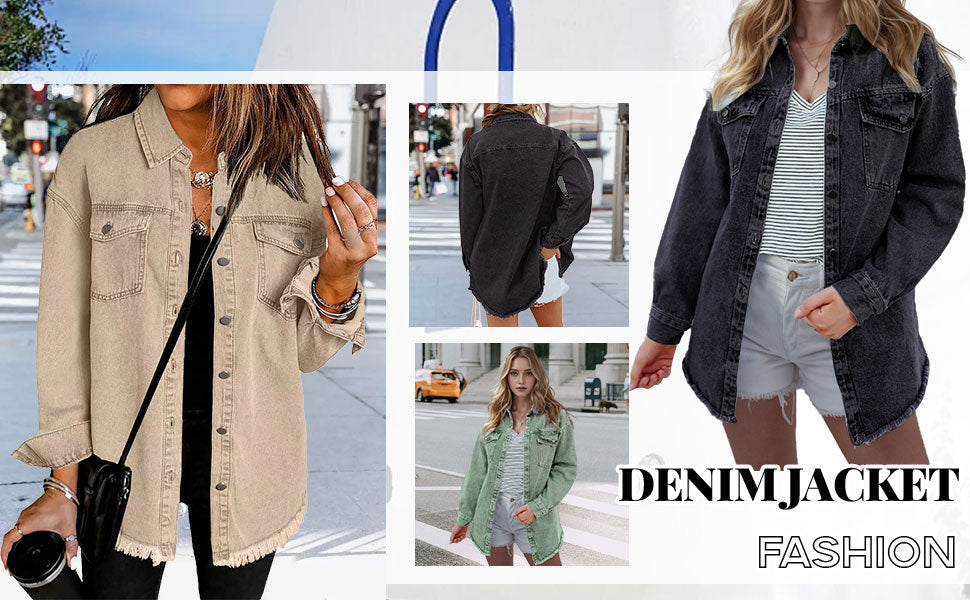 What should I wear tomorrow?đź’•Women's Raw Edge Ripped Denim Jacket