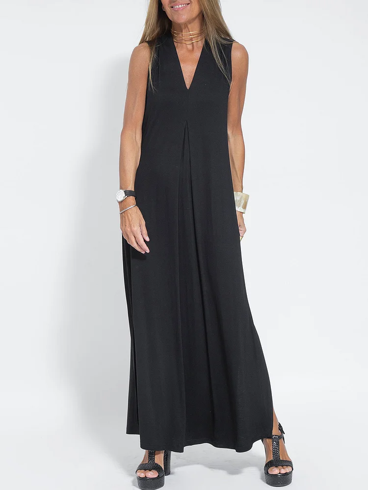 LONG SUMMER DRESS WITH CAPE - NATURAL COTTON