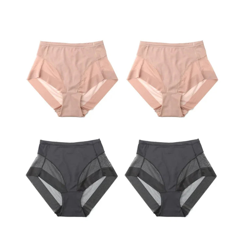 High Waist Ice Silk Shaping Briefs Translucent and sexy