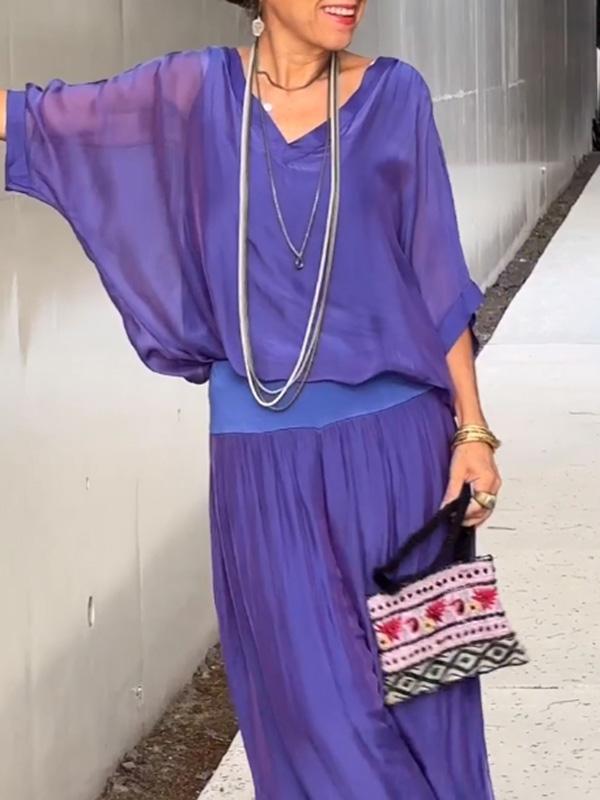 ๐ Early Summer Sale 50% off ๐บ Elegant two piece chiffon wide leg pants set๐บ