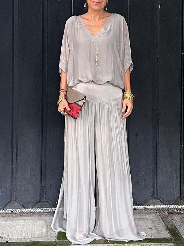๐ Early Summer Sale 50% off ๐บ Elegant two piece chiffon wide leg pants set๐บ