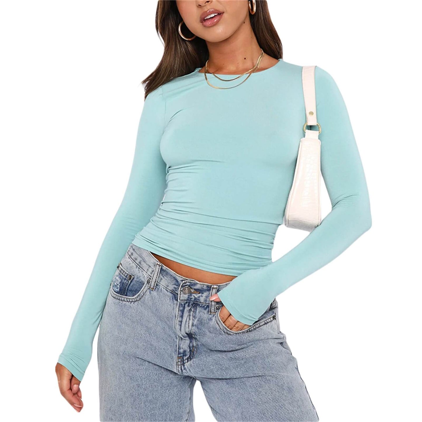 🔥Women’s Basic Slim Open Navel T-shirt🔥