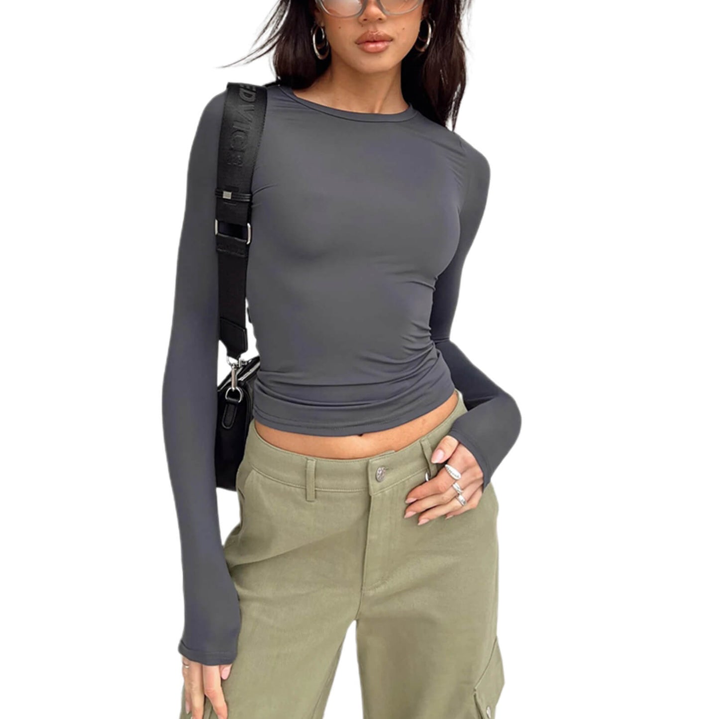 🔥Women’s Basic Slim Open Navel T-shirt🔥