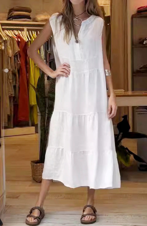 🦋 Women's cotton and linen dress, long skirt, women's clothing💕
