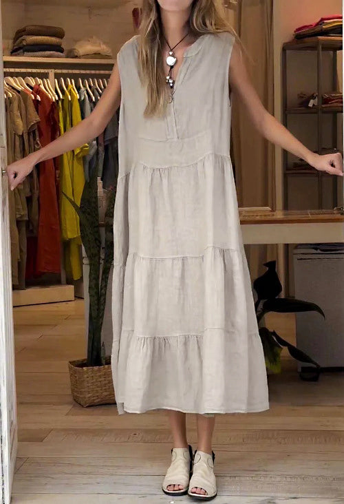 🦋 Women's cotton and linen dress, long skirt, women's clothing💕