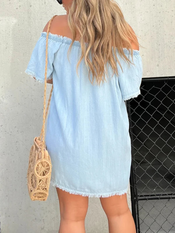 🔥BUY 2 GET 10% OFF💝Short Sleeve Casual Denim Dress