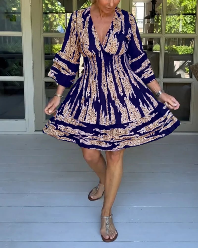 🔥🩷👗2024 Summer New Arrivals🎉V-neck dress with three-quarter sleeves👗✨