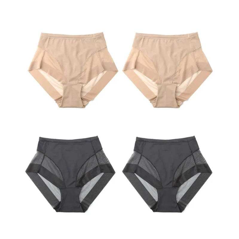 High Waist Ice Silk Shaping Briefs Translucent and sexy
