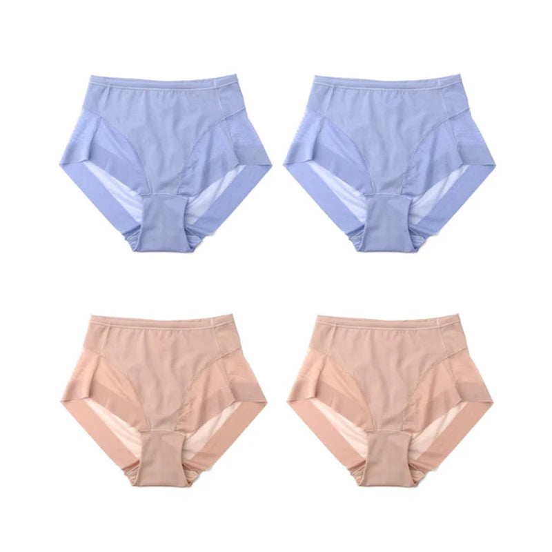 High Waist Ice Silk Shaping Briefs Translucent and sexy
