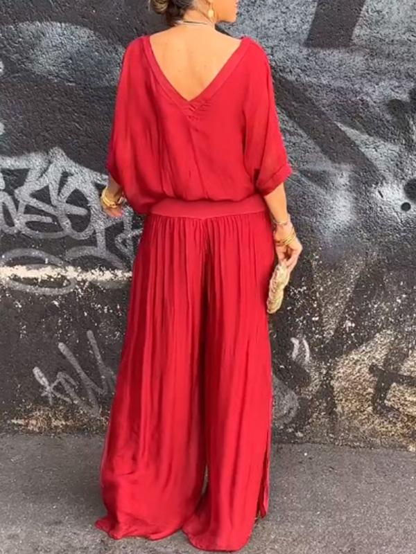 ๐ Early Summer Sale 50% off ๐บ Elegant two piece chiffon wide leg pants set๐บ