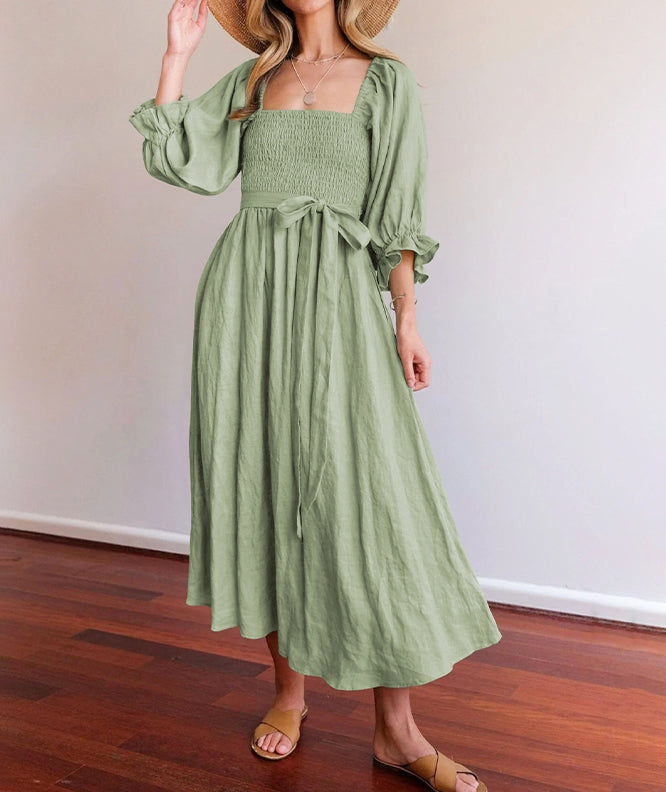 đŸ”¥Romantic French style, elegant ruffles! Lantern sleeve multi-wear dress, make you the focus of the party!đŸ”¥