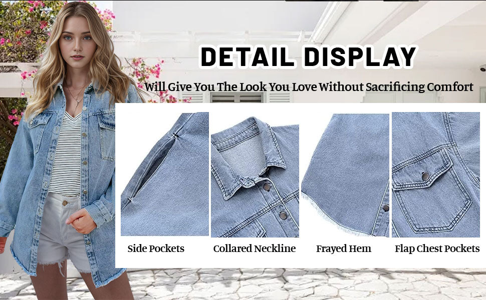 What should I wear tomorrow?đź’•Women's Raw Edge Ripped Denim Jacket