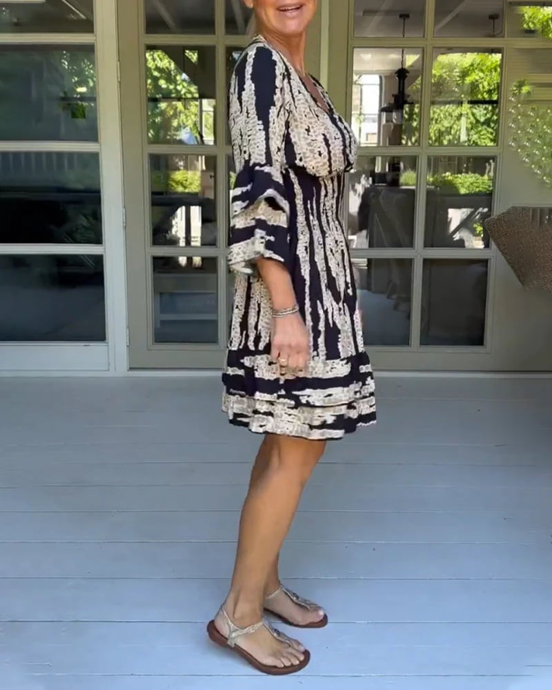 🔥🩷👗2024 Summer New Arrivals🎉V-neck dress with three-quarter sleeves👗✨