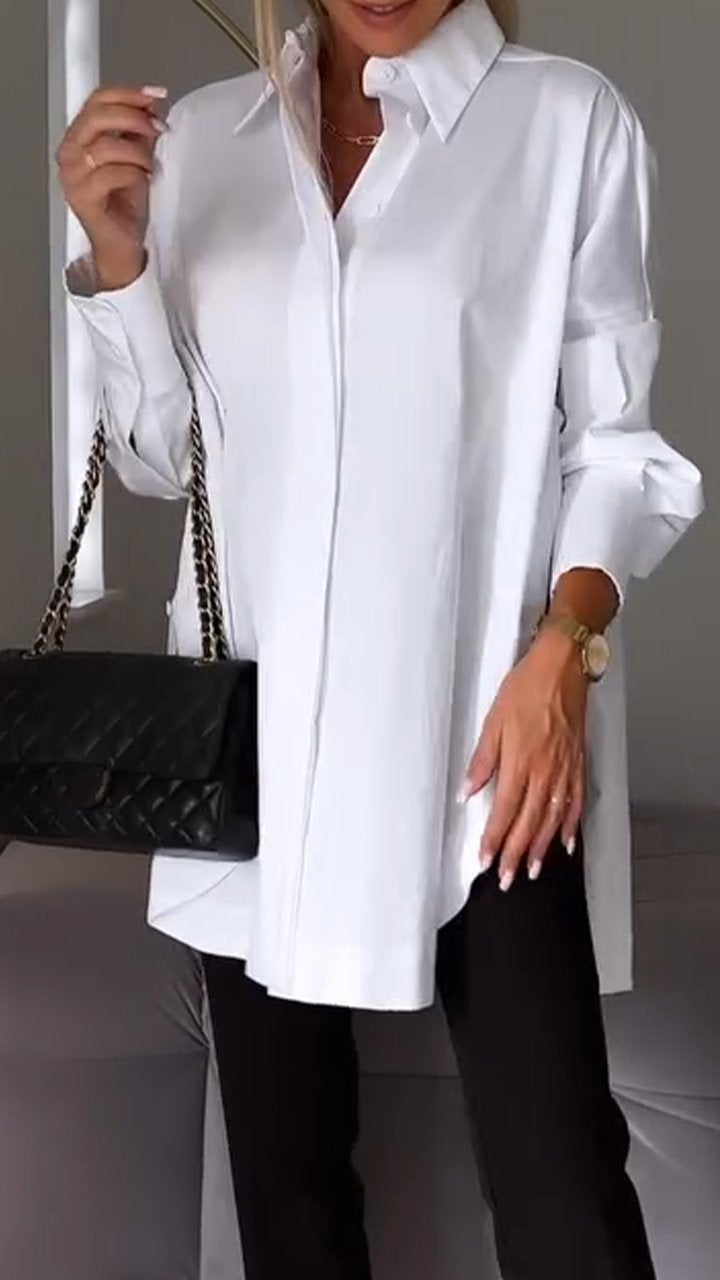 🔥What should I wear tomorrow?🔥Lapel Shirt with Slit