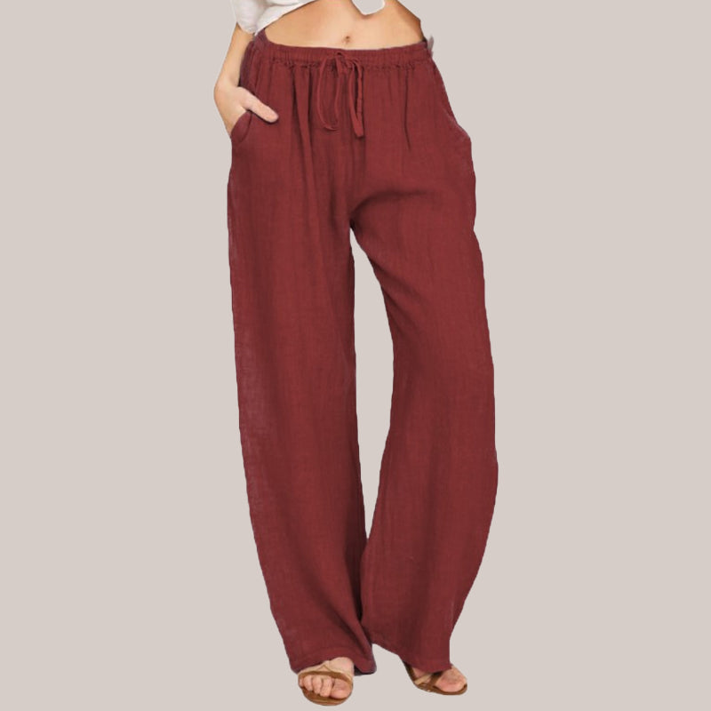 🔥Hot Sale🔥Women's Cotton Linen casual wide-leg pants