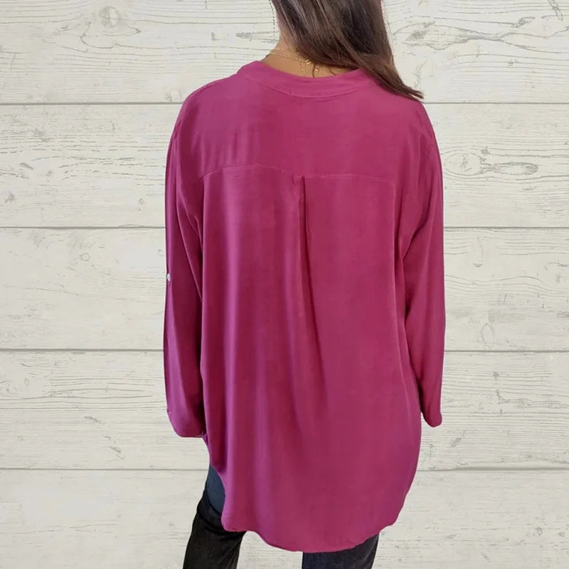 What should I wear tomorrow?🌸Women's Sequin Patchwork V-neck Shirt