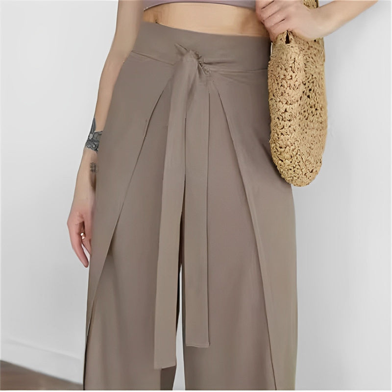 ๐Women's Tie Knot Wide Leg Pants-The tie-up design reveals an elegant charm!๐