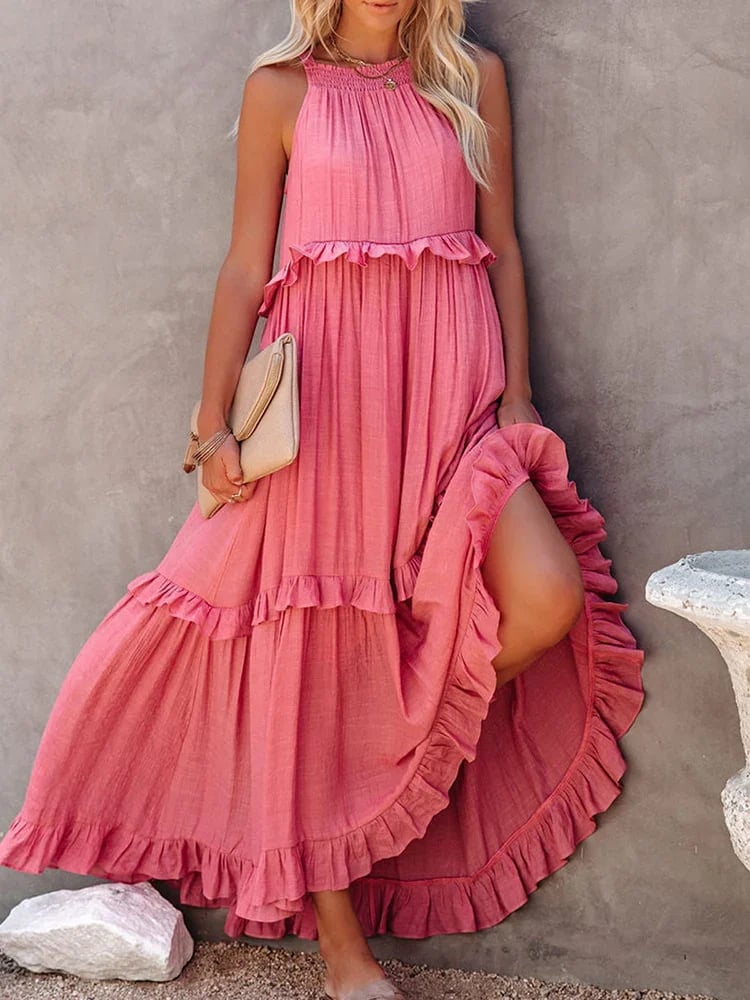 đź’•50% Discountđź’•Long dress adorned with ruffle edges, swaying gracefully in the breezeđź’•