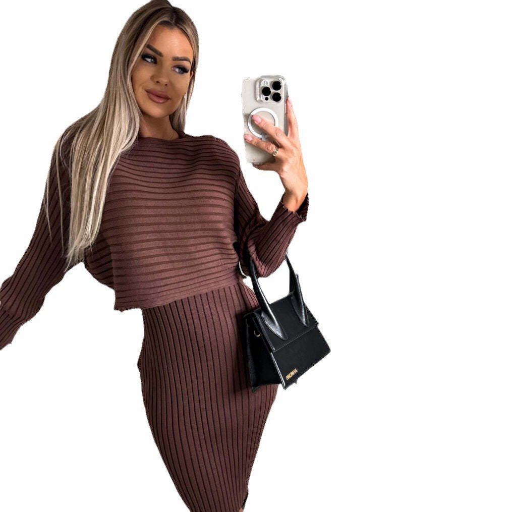 🌷💝Last Day Sale 50%OFF - 👗Knit Pullover Sweater and Cami Dress Set