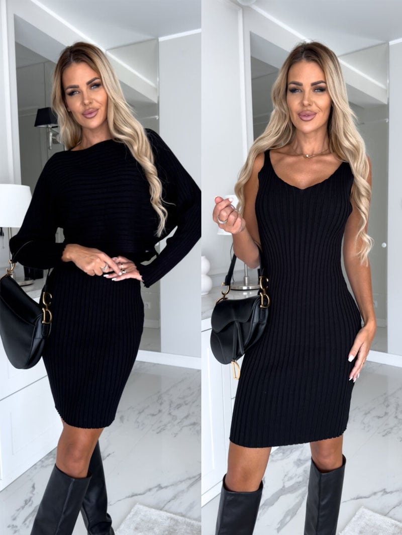 🌷💝Last Day Sale 50%OFF - 👗Knit Pullover Sweater and Cami Dress Set