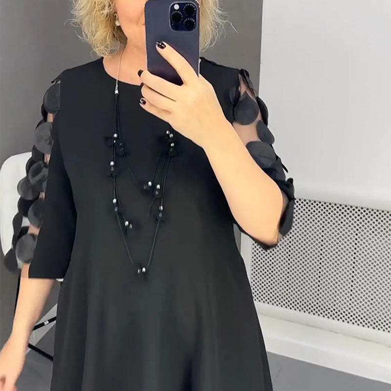 🔥2025 NEW SALES🔥Plus Size Flared Dress with Dots Decor