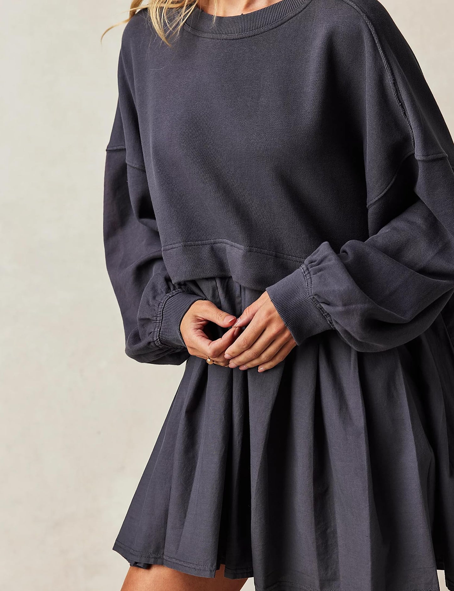 55% OFF🔥Womens Oversized Sweatshirt Dress Crewneck Mini Dress🎁