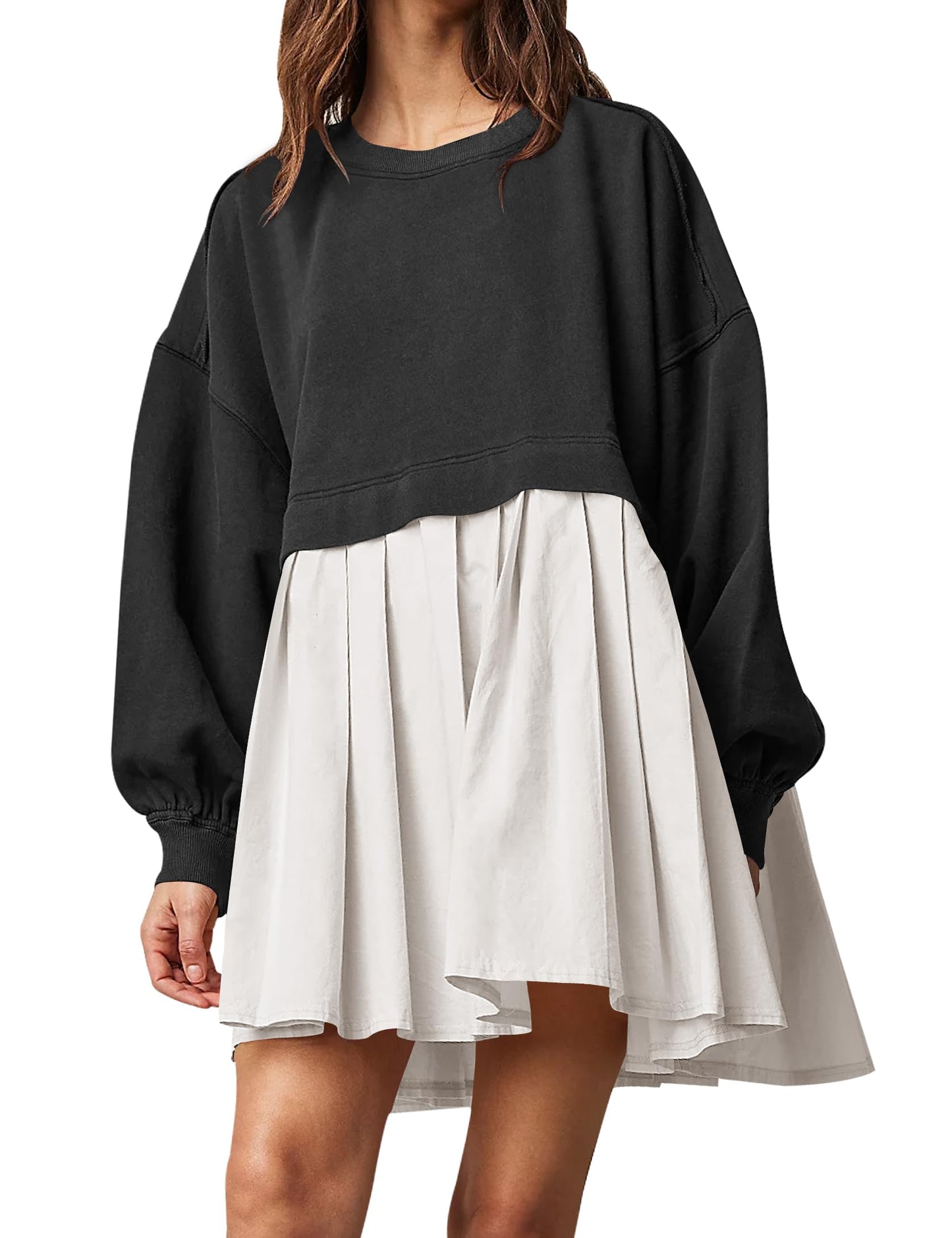 55% OFF🔥Womens Oversized Sweatshirt Dress Crewneck Mini Dress🎁