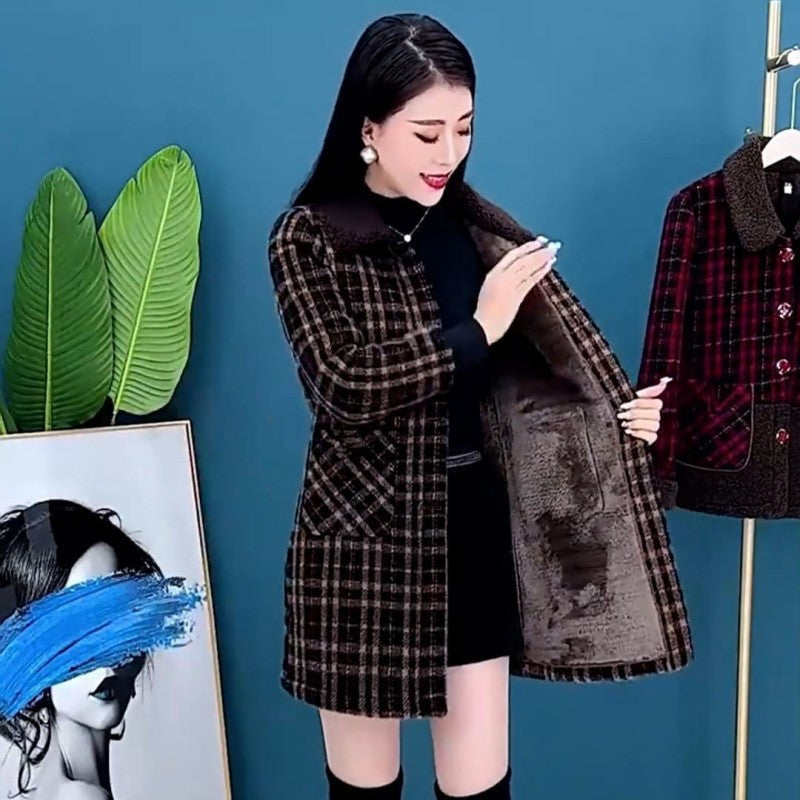 🔥Hot Sale🔥Women's Plush Thick Mid Length Jacket Coat(50% OFF)