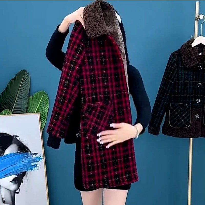 🔥Hot Sale🔥Women's Plush Thick Mid Length Jacket Coat(50% OFF)
