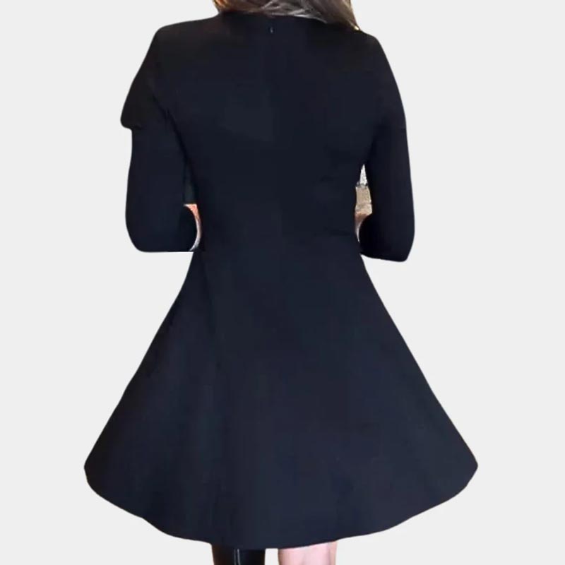 ❤What should I wear tomorrow❤Women’s Elegant Half-zip Round Neck Dress in Solid Color