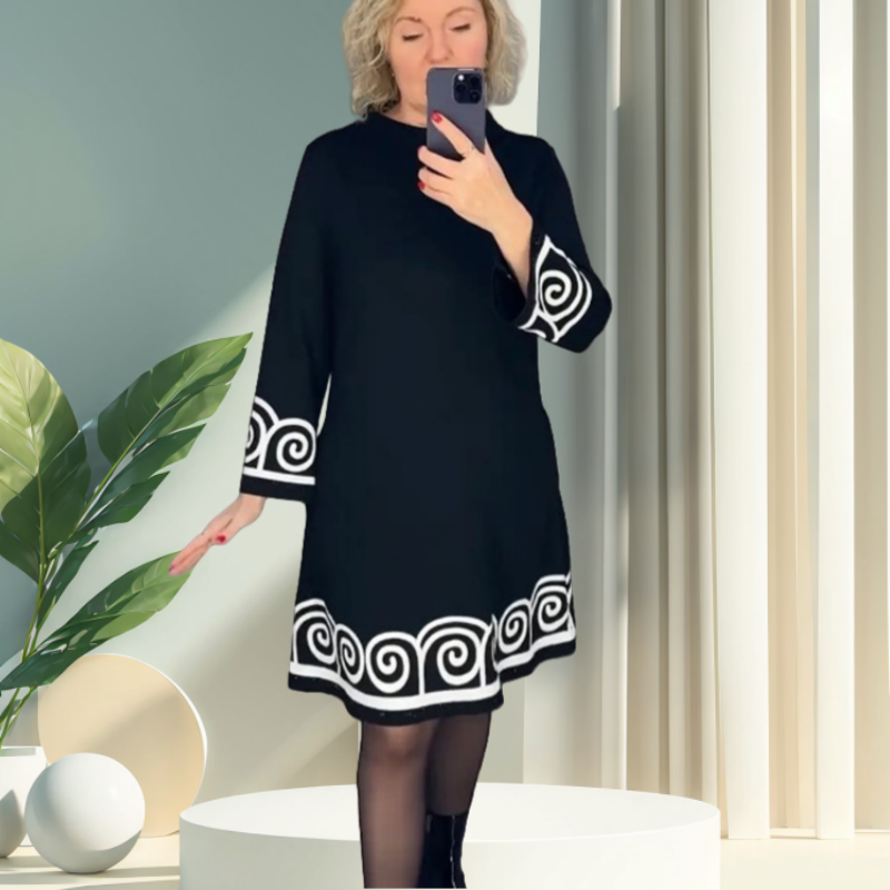 Abstract pattern design endows the dress with unique charm, making you stand out in the crowd.