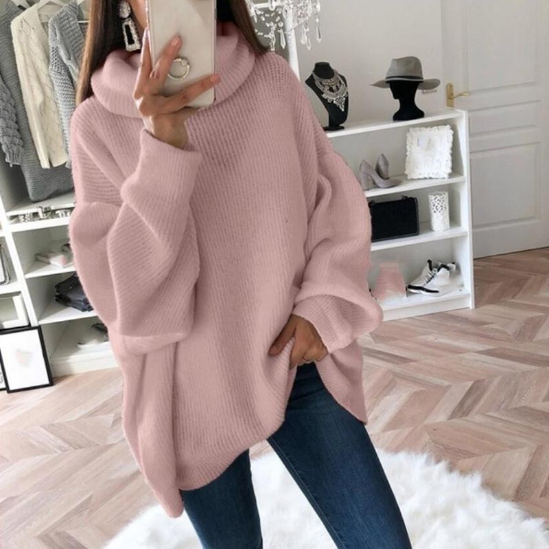🔥What should I wear tomorrow?🔥Women’s Oversized Turtleneck Solid Color Knit Sweater