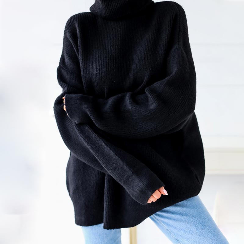 🔥What should I wear tomorrow?🔥Women’s Oversized Turtleneck Solid Color Knit Sweater